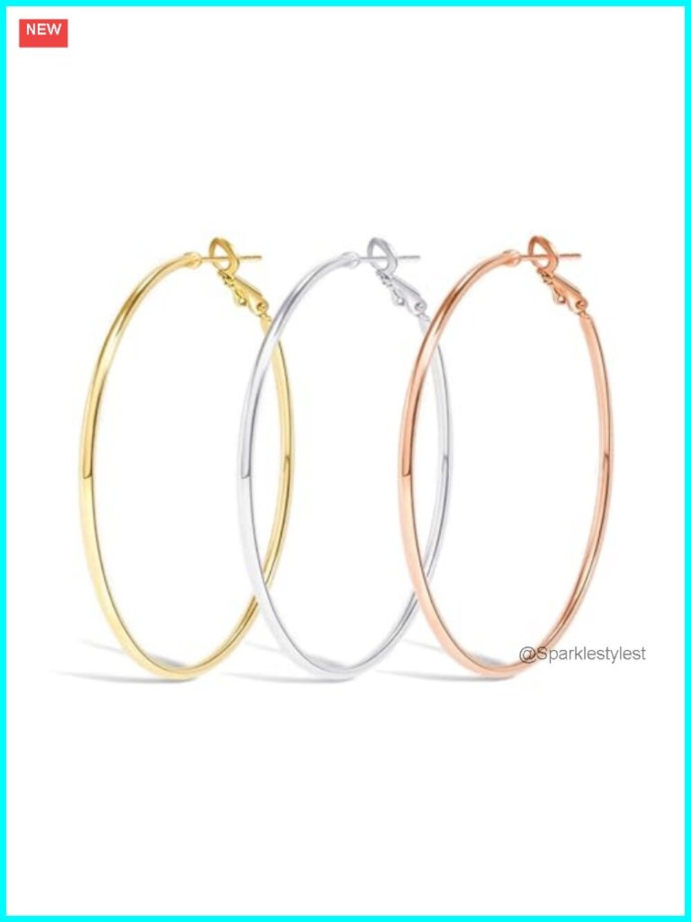 14k Gold Plated Hoop Earrings Hypoallergenic 925 Sterling Silver Post Set of 3